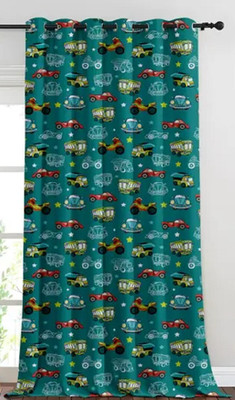 Vmd 154 cm (5 ft) Window Polyester Room Darkening Curtain Single Curtain(Green, Printed)
