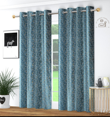 Jai krishna 152 cm (5 ft) Polyester Room Darkening Window Curtain (Pack Of 2)(Printed, Blue)