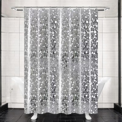 Home Ark 152.3 cm (5 ft) Polyester Semi Transparent Window Curtain (Pack Of 4)(Printed, White)