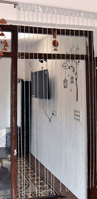Pomp & Romp 213 cm (7 ft) PVC Semi Transparent Door Curtain Single Curtain(Solid, White)