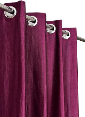 Texcasaa 270 cm (9 ft) Long Door Polyester Room Darkening Curtain (Pack Of 2)(Red, Solid)