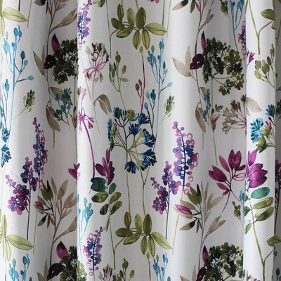 RISKY FAB 274 cm (9 ft) Long Door Polyester Room Darkening Curtain Single Curtain(White, Floral)