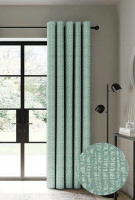 NEFERTITI HOME 213.36 cm (7 ft) Polyester Blackout Door Curtain Single Curtain(Printed, Sea Green)