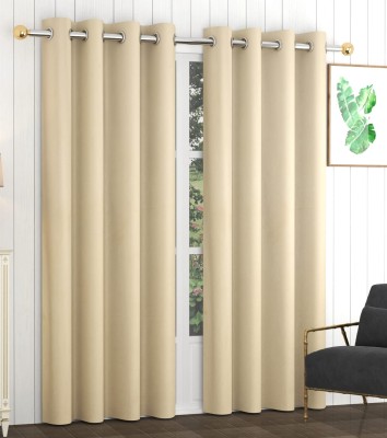 Freshfromloom 243 cm (8 ft) Velvet Room Darkening Long Door Curtain (Pack Of 2)(Solid, Cream)