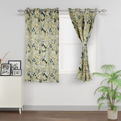 SWAYAM 152 cm (5 ft) Silk Room Darkening Window Curtain Single Curtain(Floral, Multicolor)