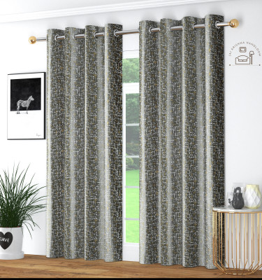Jai krishna 152 cm (5 ft) Polyester Room Darkening Window Curtain (Pack Of 2)(Printed, Grey)