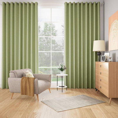 Wakefit 274.32 cm (9 ft) Long Door Polyester Blackout Curtain (Pack Of 2)(Jog, Plain)