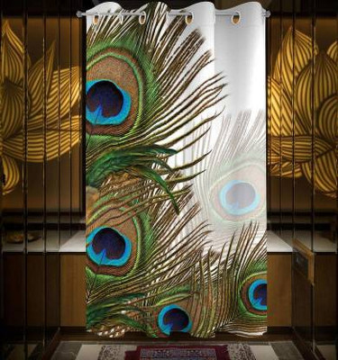 BELLA TRUE 152 cm (5 ft) Polyester Semi Transparent Window Curtain Single Curtain(Printed, Multicolor 13)