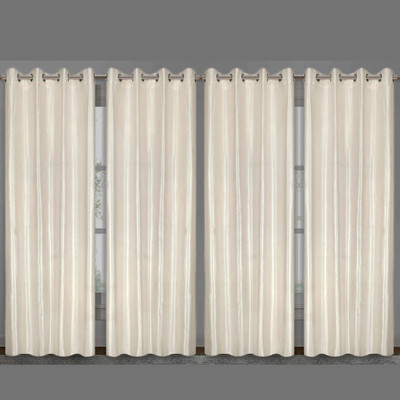 HOUSE OF COMMON 213 cm (7 ft) Door Polyester Room Darkening Curtain (Pack Of 4)(Cream, Solid)