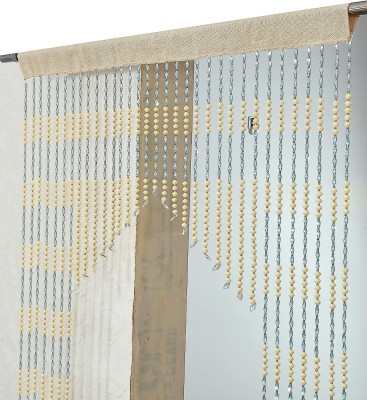 AFSN 214 cm (7 ft) PVC Semi Transparent Door Curtain Single Curtain(Striped, Blue)
