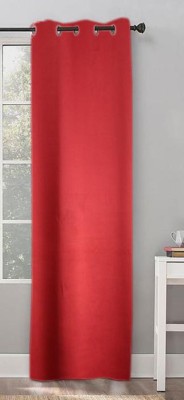 Home-The best is for you 270 cm (9 ft) Polyester Blackout Long Door Curtain Single Curtain(Solid, Burgundy)