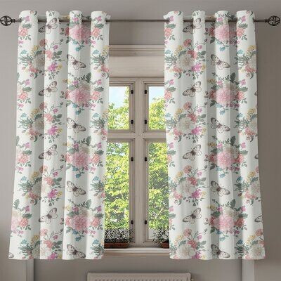 RD 214 cm (7 ft) Door Polyester Room Darkening Curtain Single Curtain(Pink, Floral)