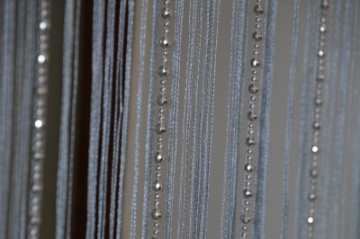 Pindia 213.36 cm (7 ft) Polyester Semi Transparent Door Curtain Single Curtain(Self Design, Silver Sparkling, Grey)