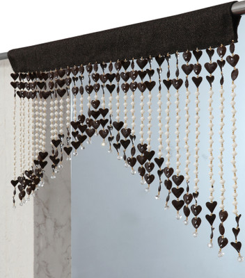 VOBLIN 60 cm (2 ft) Door PVC Transparent Curtain Single Curtain(2FT-COFFEE, Self Design)