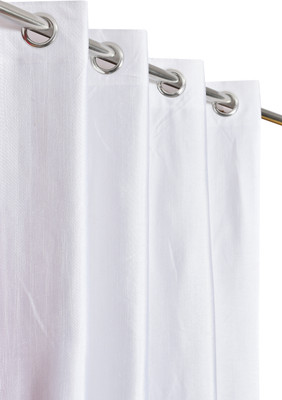 Rashee Creations 213 cm (7 ft) Polyester Semi Transparent Door Curtain Single Curtain(Solid, White)