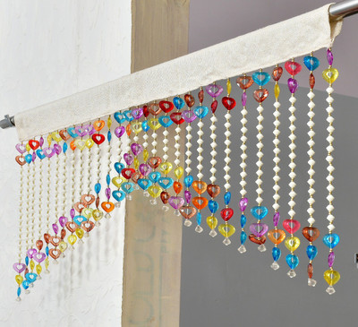 Polartains 60 cm (2 ft) PVC Transparent Door Curtain Single Curtain(Self Design, Multicolor)