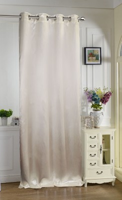 Lushomes 275 cm (9 ft) Polyester Room Darkening Long Door Curtain Single Curtain(Solid, Cream)