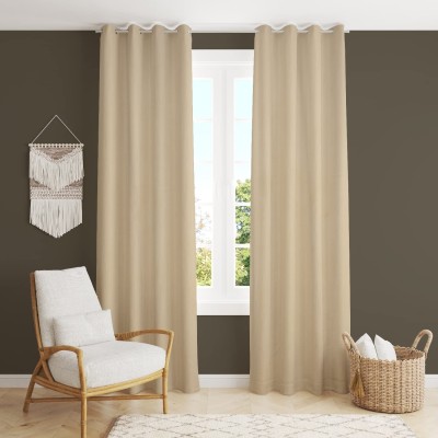 Freshfromloom 274 cm (9 ft) Velvet Room Darkening Long Door Curtain (Pack Of 2)(Solid, Cream)