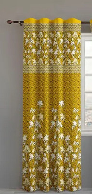 Shivay decor 214 cm (7 ft) Door Polyester Room Darkening Curtain Single Curtain(White, Floral)