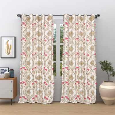 TUNDWAL'S 274.32 cm (9 ft) Cotton Room Darkening Long Door Curtain (Pack Of 2)(Printed, Multi Tree)