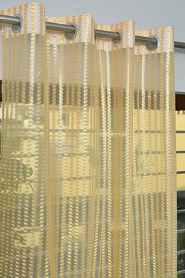 JAI GURUDEV 210 cm (7 ft) Door Net Semi Transparent Curtain Single Curtain(NET:BEIGE:PLAIN7.1, Plain)