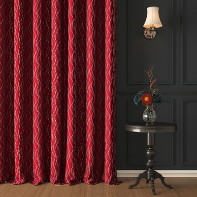 Story@home 152 cm (5 ft) Window Polyester Blackout Curtain Single Curtain(Maroon, Printed)