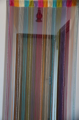 Pindia 274.32 cm (9 ft) Polyester Semi Transparent Long Door Curtain Single Curtain(Self Design, Silver Sparkling, Multicolor)