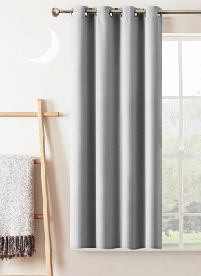 Lunar Days 152.4 cm (5 ft) Polyester Blackout Window Curtain Single Curtain(Solid, Silver)