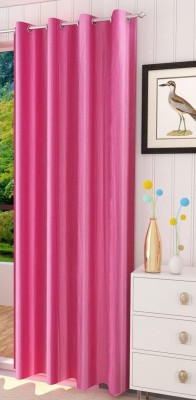 kanhomz 152.4 cm (5 ft) Polyester Blackout Window Curtain Single Curtain(Solid, Pink)