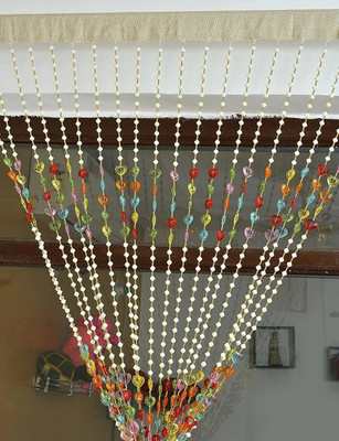 ARVI Deco 214 cm (7 ft) Door Blends Transparent Curtain Single Curtain(Multicolor, Geometric)