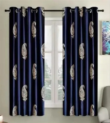 BEST FAB 274 cm (9 ft) Long Door Polyester Room Darkening Curtain Single Curtain(White, Printed)