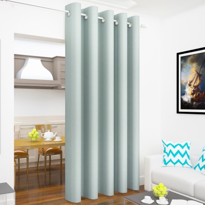 Story@home 275 cm (9 ft) Polyester, Silk Blackout Long Door Curtain Single Curtain(Solid, Grey)