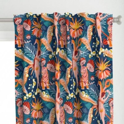 Tample Fab 274 cm (9 ft) Polyester Room Darkening Long Door Curtain (Pack Of 2)(Floral, Multicolor)