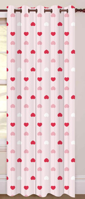 Goal 214 cm (7 ft) Door Polyester Room Darkening Curtain Single Curtain(White, Printed)