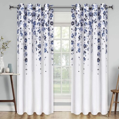 SHREE PM 215 cm (7 ft) Polyester Blackout Door Curtain Single Curtain(Floral, Multicolor)