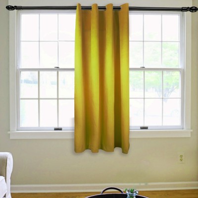 Dulhan Enterprises 152 cm (5 ft) Velvet Room Darkening Window Curtain Single Curtain(Plain, Amber yellow)