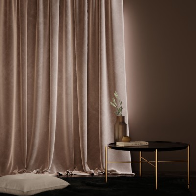 Stoa Paris 152 cm (5 ft) Velvet Room Darkening Window Curtain Single Curtain(Solid, Parisian Blush)