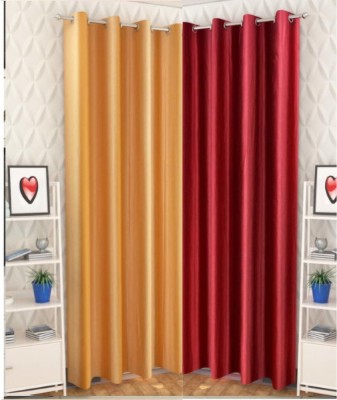 parde waale 272 cm (9 ft) Polyester Room Darkening Door Curtain (Pack Of 2)(Plain, Mehroon15)