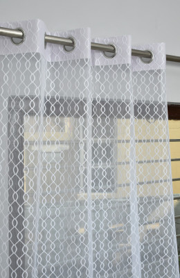 Waco creation 152 cm (5 ft) Net Transparent Window Curtain (Pack Of 2)(Self Design, White)