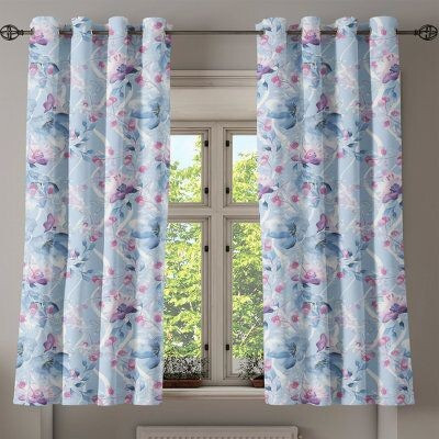 S4v 154 cm (5 ft) Window Polyester Room Darkening Curtain (Pack Of 2)(Red, Floral)