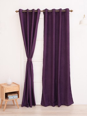Ariana 218 cm (7 ft) Polyester Semi Transparent Door Curtain Single Curtain(Solid, Purple)