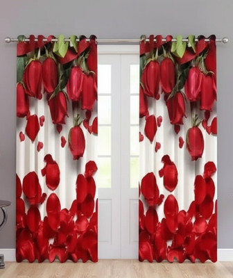 GD Fashion 213 cm (7 ft) Door Polyester Blackout Curtain Single Curtain(Multicolor, Printed)