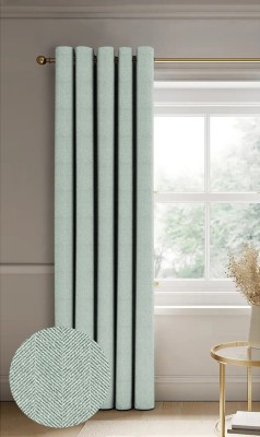 NEFERTITI HOME 213.36 cm (7 ft) Polyester Blackout Long Door Curtain Single Curtain(Solid, SEA GREEN)