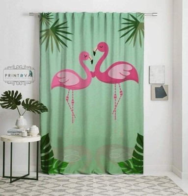 S4v 274 cm (9 ft) Polyester Room Darkening Long Door Curtain (Pack Of 2)(Floral, Pink)