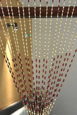 ARVI Deco 214 cm (7 ft) Door Blends Transparent Curtain Single Curtain(Maroon, Self Design)