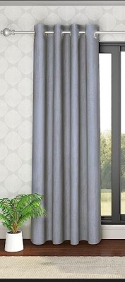 FabTop 270 cm (9 ft) Polyester Semi Transparent Long Door Curtain Single Curtain(Solid, Grey)