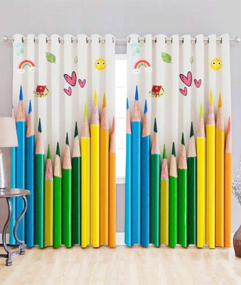 BANAVY 214 cm (7 ft) Door Polyester Room Darkening Curtain (Pack Of 2)(Multicolor, Printed)