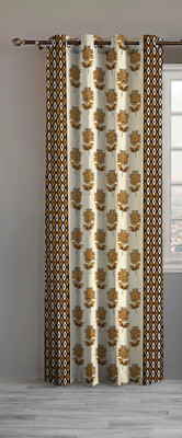 Lunar Days 213 cm (7 ft) Door Polyester Room Darkening Curtain Single Curtain(Beige, Floral)