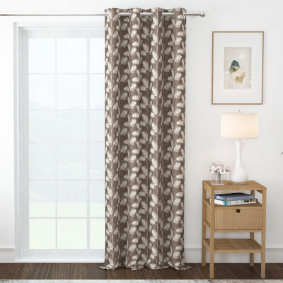 Story@home 215 cm (7 ft) Door Jacquard Room Darkening Curtain Single Curtain(Dark Brown, Printed)