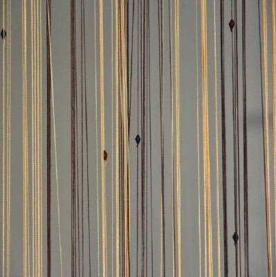uniquella 213 cm (7 ft) Polyester Semi Transparent Door Curtain Single Curtain(Striped, Coffee, Gold)